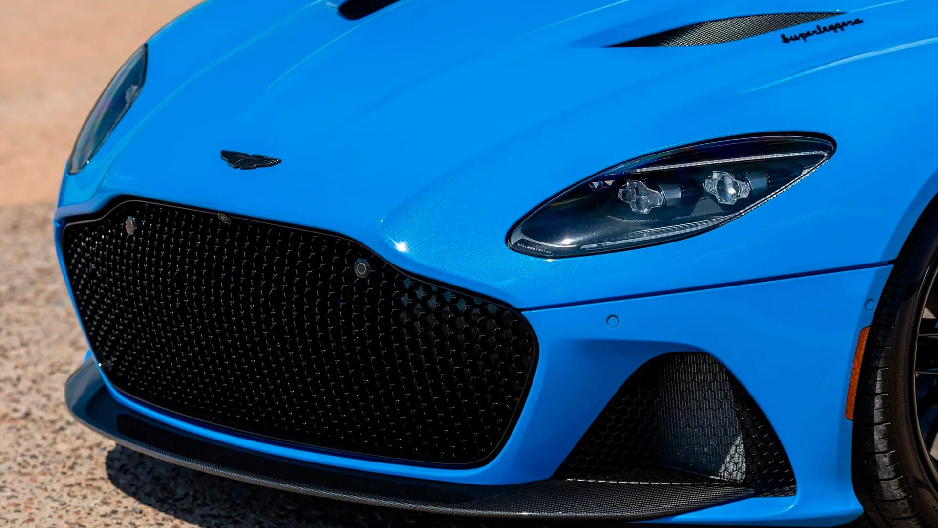 Aston Martin DBS Superleggera front grille and headlight